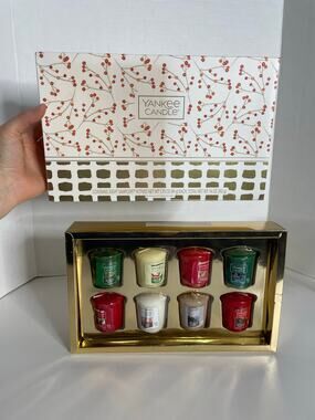 NEW Yankee Candle 8 Votive Candles Christmas Holiday Scents 2019